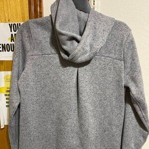 Vintage Old Navy active sweater jacket warm travel zip pockets finger holes S